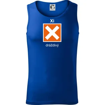 Xi Dráždivý - Výstražná tabulka na tričku - Tílko pánské Core - XL ( Královská modrá )