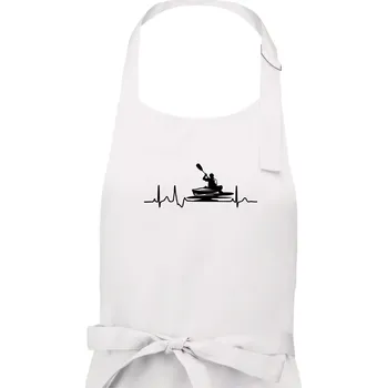 Kuchyňská zástěra EKG kajak - Dámská zástěra na vaření - Univerzální velikost ( Bílá )