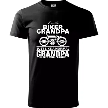 Pánské tričko Biker Grandpa - Triko extra velké (5-8XL) - 6XL ( Černá )