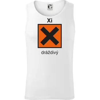Xi Dráždivý - Výstražná tabulka na tričku - Tílko pánské Core - L ( Bílá )