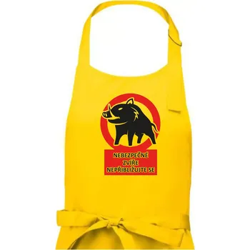 Kuchyňská zástěra Nebezpečné zvíře - Dámská zástěra na vaření - Univerzální velikost ( Žlutá )
