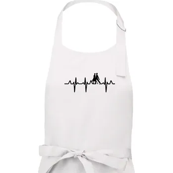 Kuchyňská zástěra EKG tango - Dámská zástěra na vaření - Univerzální velikost ( Bílá )