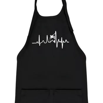 Kuchyňská zástěra EKG horolezec - Dětská zástěra na vaření - Univerzální velikost ( Černá )