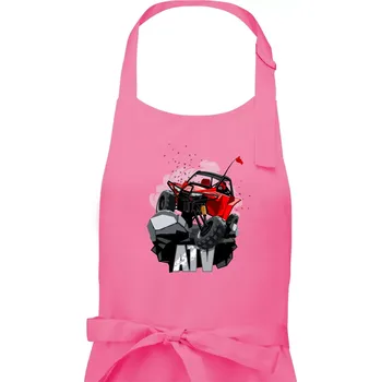 Kuchyňská zástěra ATV offroad buggy - Dámská zástěra na vaření - Univerzální velikost ( Růžová )