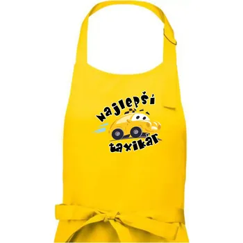 Kuchyňská zástěra Nejlepší taxikář kreslený - Pánská zástěra na vaření - Univerzální velikost ( Žlutá )