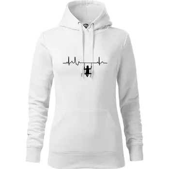 Dámská mikina EKG houpačka - Mikina dámská Cape s kapucí - M ( Bílá )