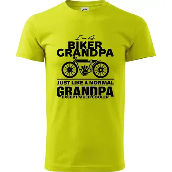 Biker Grandpa - Klasické pánské triko vyšší gramáže - M ( Limetková )