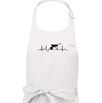 Kuchyňská zástěra EKG kolečko - Dámská zástěra na vaření - Univerzální velikost ( Bílá )