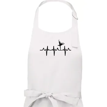 Kuchyňská zástěra EKG balet - Dámská zástěra na vaření - Univerzální velikost ( Bílá )