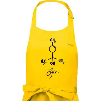Kuchyňská zástěra Barová chemie - gin - Dámská zástěra na vaření - Univerzální velikost ( Žlutá )