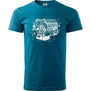 Motor T930 - 3 - Klasické pánské triko vyšší gramáže - XS ( Petrolejová )