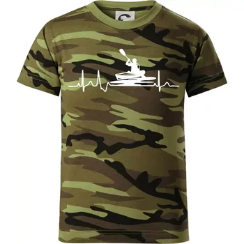 Chlapecké tričko EKG kajak - Dětské maskáčové triko - 122 cm/6 let ( Zelený maskáč )