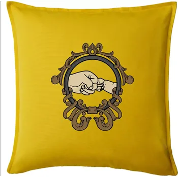 Polštář Táta a syn pěsti - Polštář 50x50 - 50x50 - Včetně výplně ( Žlutá )