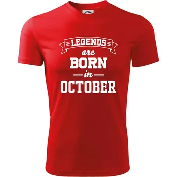 Legends are born in October - Dětské triko sportovní (dresovina) - 158 cm/12 let ( Červená )