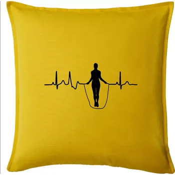 Polštář EKG švihadlo - Polštář 50x50 - 50x50 - Včetně výplně ( Žlutá )