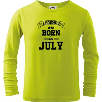 Chlapecké oblečení Legends are born in July - Triko dětské Long Sleeve - 104-110cm / 3-4 roky ( Limetková )
