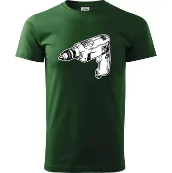 Pánské tričko Vrtačka kreslená - Triko extra velké (5-8XL) - 8XL ( Lahvově zelená )