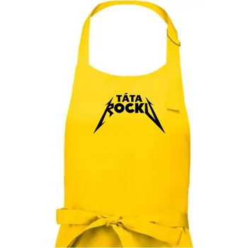 Kuchyňská zástěra Táta rocku metal - Pánská zástěra na vaření - Univerzální velikost ( Žlutá )
