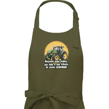 Kuchyňská zástěra Legenda traktor - Pánská zástěra na vaření - Univerzální velikost ( Khaki )