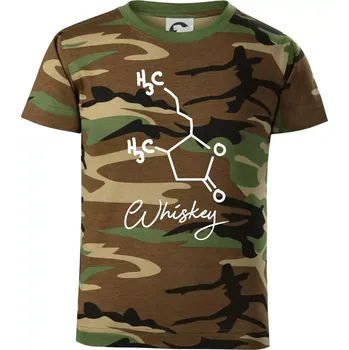 Chlapecké tričko Barová chemie - whiskey - Dětské maskáčové triko - 134 cm/8 let ( Hnědý maskáč )