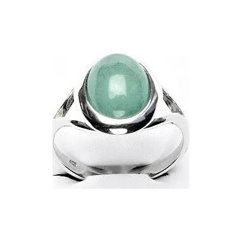 Prsten Zlatý prsten, bílé i žluté zlato, přírodní avanturin - T 1453 (avanturin 10x8 mm)