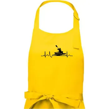 Kuchyňská zástěra EKG kajak - Pánská zástěra na vaření - Univerzální velikost ( Žlutá )