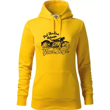 Dámská mikina Put The Fun Between Your Legs Moto - Mikina dámská Cape s kapucí - 2XL ( Žlutá )
