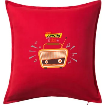Polštář Jsem chytrý jako rádio barevné - Polštář 50x50 - 50x50 - Pouze potah ( Červená )