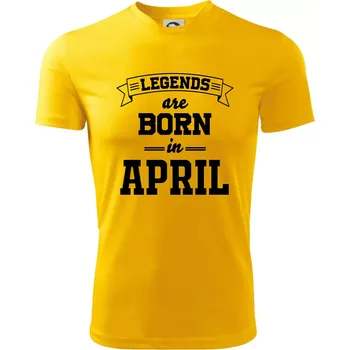 Chlapecké tričko Legends are born in April - Dětské triko sportovní (dresovina) - 146 cm/10 let ( Žlutá )