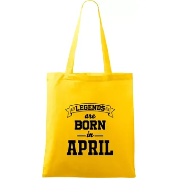 Legends are born in April - Taška bavlněná - 42 x 38 cm ( Žlutá )