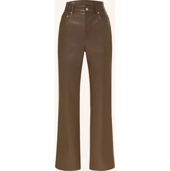 Dámské kalhoty Nanushka Dámské Kalhoty Seldes V Koženém Vzhledu, tmavě...