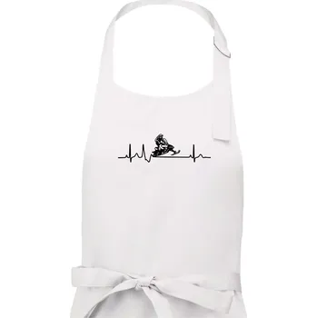 Kuchyňská zástěra EKG sněžný skútr - Dámská zástěra na vaření - Univerzální velikost ( Bílá )