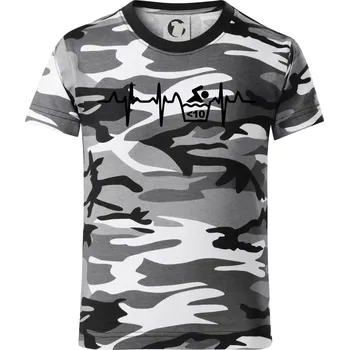 Chlapecké tričko Otužilec EKG 10 - Dětské maskáčové triko - 104-110cm / 3-4 roky ( Šedý maskáč )