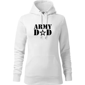 Dámská mikina Army dad - Mikina dámská Cape s kapucí - M ( Bílá )