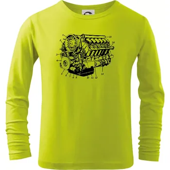 Motor T930 - 3 - Triko dětské Long Sleeve - 134 cm/8 let ( Limetková )
