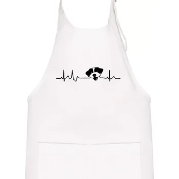 Kuchyňská zástěra Jack Russell Terriér hrubosrstý Ekg - Dětská zástěra na vaření - Univerzální velikost ( Bílá )