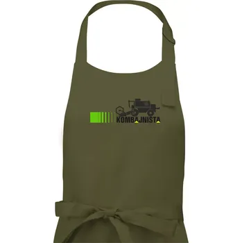 Kuchyňská zástěra Kombajnista zelená a žlutá - Pánská zástěra na vaření - Univerzální velikost ( Khaki )