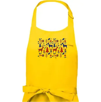 Kuchyňská zástěra Folklór - jeleni v lese - Pánská zástěra na vaření - Univerzální velikost ( Žlutá )