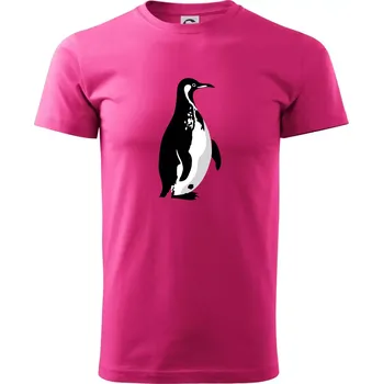 Pánské tričko Tučňák černobílý z boku - Klasické pánské triko vyšší gramáže - L ( Purpurová )