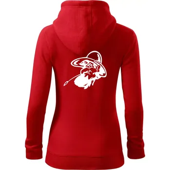 Dámská mikina Zapšklý farmář - Dámská mikina trendy zipper s kapucí - M ( Červená )
