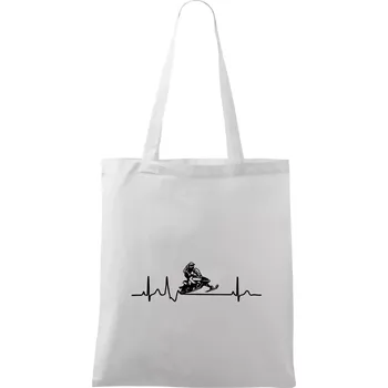 EKG sněžný skútr - Taška bavlněná - 42 x 38 cm ( Bílá )