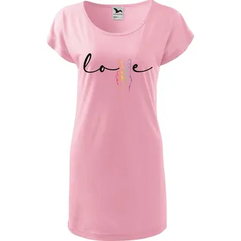 Dámské tričko DOBRÝ TRIKO Dámské tričko/šaty LGBT love Velikost: M, Barva: Růžová