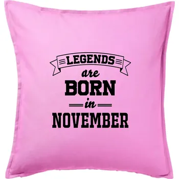 Polštář Legends are born in November - Polštář 50x50 - 50x50 - Pouze potah ( Růžová )