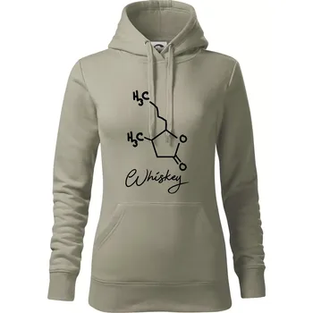 Dámská mikina Barová chemie - whiskey - Mikina dámská Cape s kapucí - L ( Light khaki )