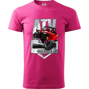 Pánské tričko ATV garage - Klasické pánské triko vyšší gramáže - M ( Purpurová )