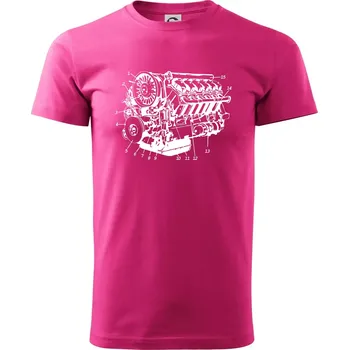 Pánská móda Motor T930 - 3 - Klasické pánské triko vyšší gramáže - XL ( Purpurová )