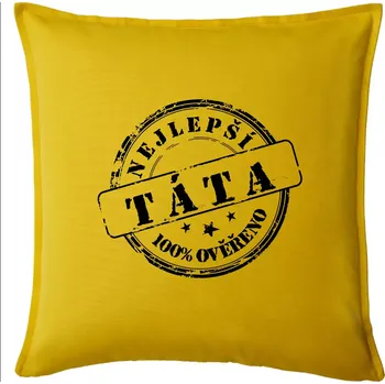 Polštář Razítko - nejlepší tatínek - Polštář 50x50 - 50x50 - Pouze potah ( Žlutá )