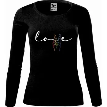 Dámské tričko DOBRÝ TRIKO Dámské bavlněné triko LGBT love Velikost: 3XL, Barva: Černá