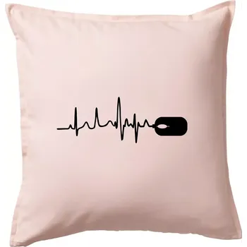 Polštář EKG myš - Polštář 50x50 - 50x50 - Pouze potah ( Světle růžová )