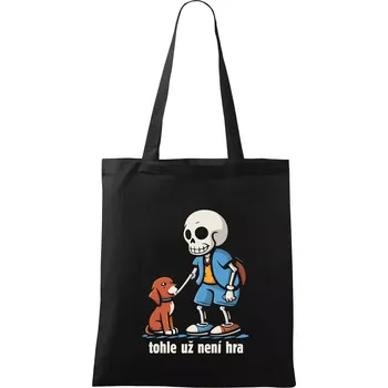 Nákupní taška Kostra a pes tohle už není hra - Taška bavlněná - 42 x 38 cm ( Černá )